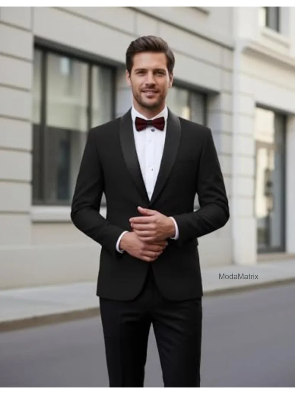 Slim Fit Tuxedo Jacket Shawl Collar Formal Blazer for Men